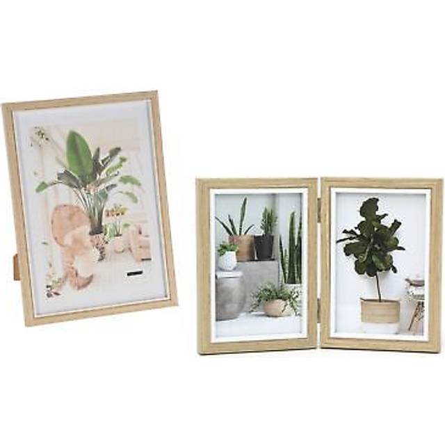 White Trim Wooden Photo Frame Pack | 2 Piece Freestanding A4 and Double 6x4 Picture Frames | Elegant Tabletop Photo Frames