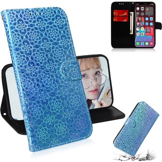 (Blue) Flip Case for Samsung Galaxy A36 5g Stand Holder Glitter Colorful Premium Pu Leather Wallet Case Card Slot