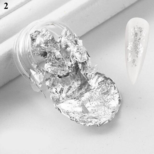 Nail Foil Paper Holographic Flakes Nail Art Sticker 3D Manicure Decoration Gold