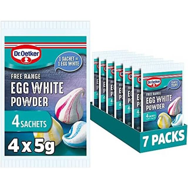 Dr. Oetker Free Range Egg White Powder Sachets140g Pack of 7x(4x5g) baking ingredients for store cupboard suitable for vegetarians kids bakes meringue