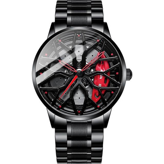 (AMG-C43-Red-G) Original Wheel Rim Hub Watches Men Super Car Rim Hub Men Quartz Watch