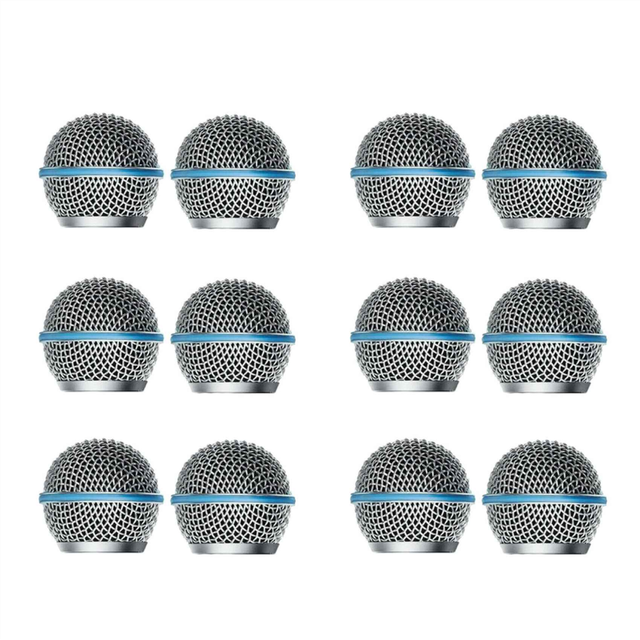 12PCS Microphone Grill Mic Grille Replacement Ball Mesh for Beta58A Pgx24 Slx24