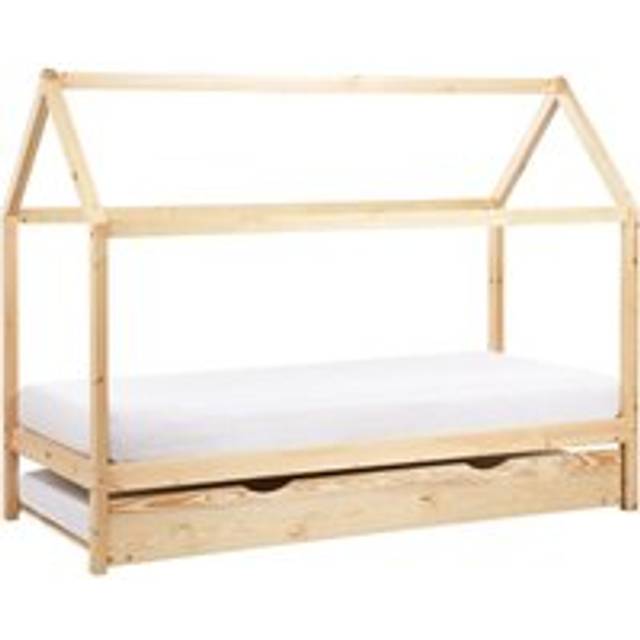 Beliani Kids Trundle Bed Pine Wood Crillon 90 X 200 Cm Eu Single Light Brown