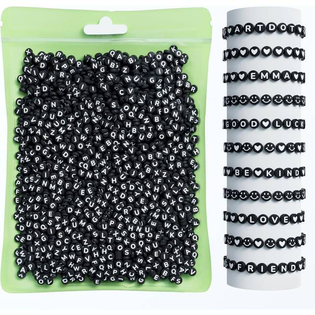 Letter Beads for Friendship Bracelets Jewelry Making kit, 800 Pieces 28 Styles Assorted Alphabet Preppy Beads for Teen Girl Gifts