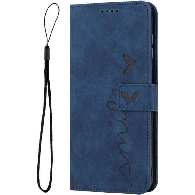(Blue) Flip Case Compatible with Samsung Galaxy S24 Fe Pu Leather Side Buckle Love Wallet Kickstand Card Insertion