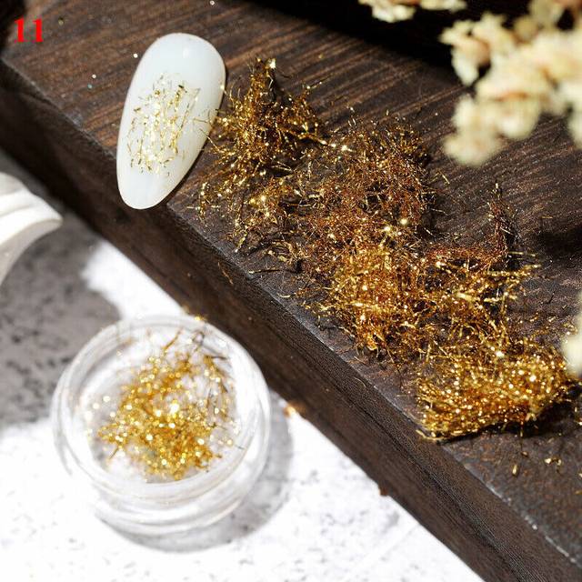 Nail Foil Paper Holographic Flakes Nail Art Sticker 3D Manicure Decoration Gold