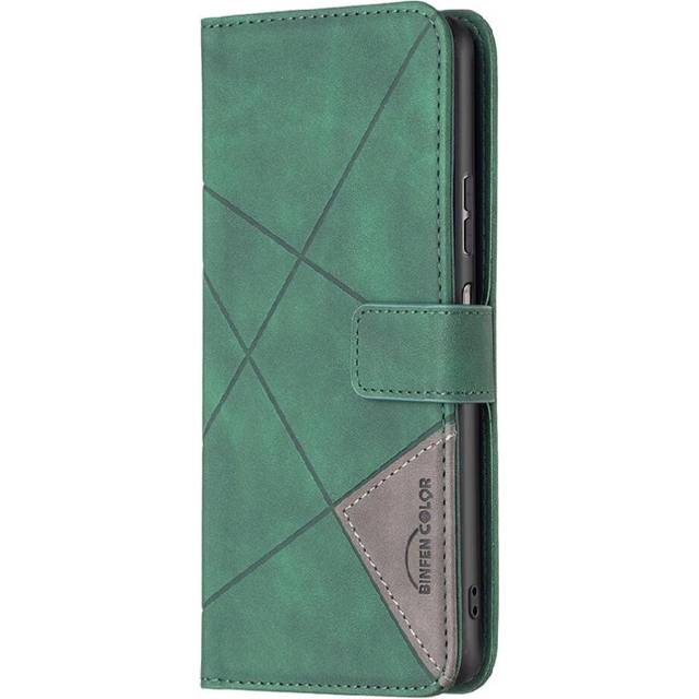 (Green) Flip Case for Motorola Moto E13 4g Card Slots Holder Shockproof Tpu Inner Shell Magnetic Kickstand Pu Leather Wallet