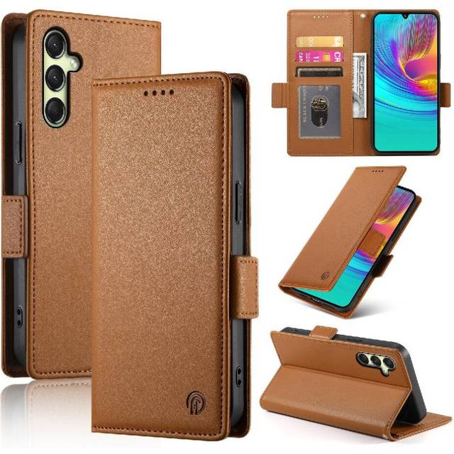 (Brown) Flip Case Compatible with Samsung Galaxy A16 Flip Business Wallet Card Slots Daily Use
