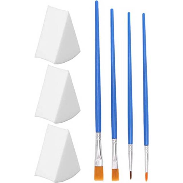 Acrylic Painting Brushes, Comfortable Grip Body Paint Brushes Set with Sponges Paint Brush Set for Body Face Art Painting