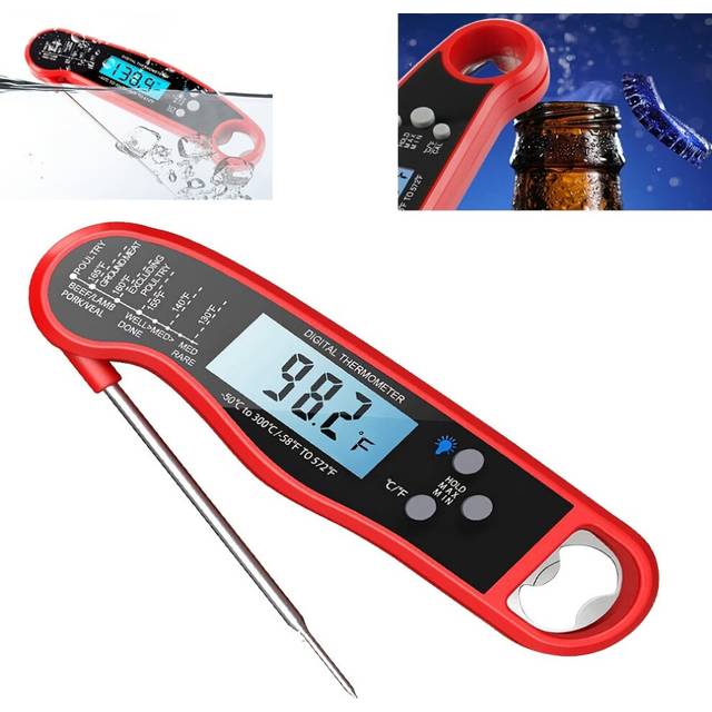 Digital Instant Read Waterproof Cooking Thermometer With Probe and Backlight
