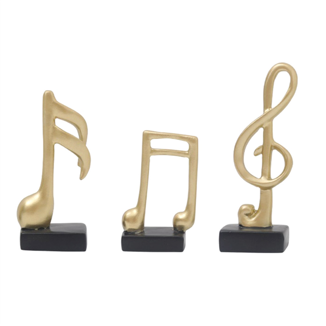 JJBRDZ Music Note Decor,Gifts Musical Figurine Modern Statue Sculpture,Gold