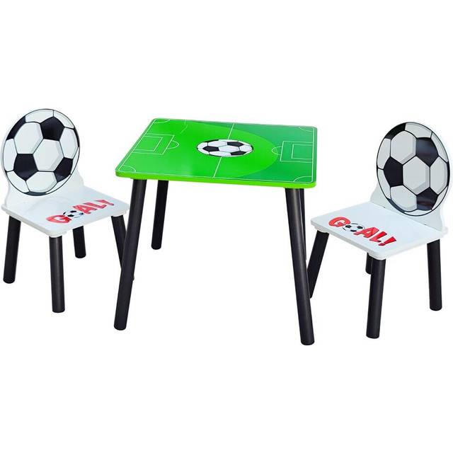 (Football) Kids Wooden Table & 2 Chairs Themed Set Room Desk