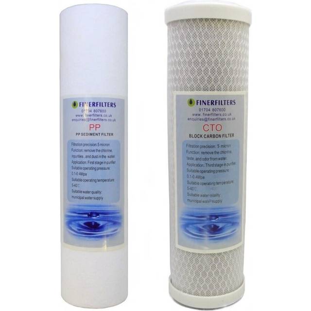 "3 Stage Aquarium Reverse Osmosis 10"" Drop In Replacement Water Filter Pack (PP & CTO) by Finerfilters"
