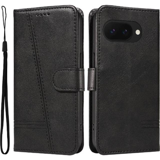 (Black) Filp Case for Google Pixel 9a Wallet Phone Case w