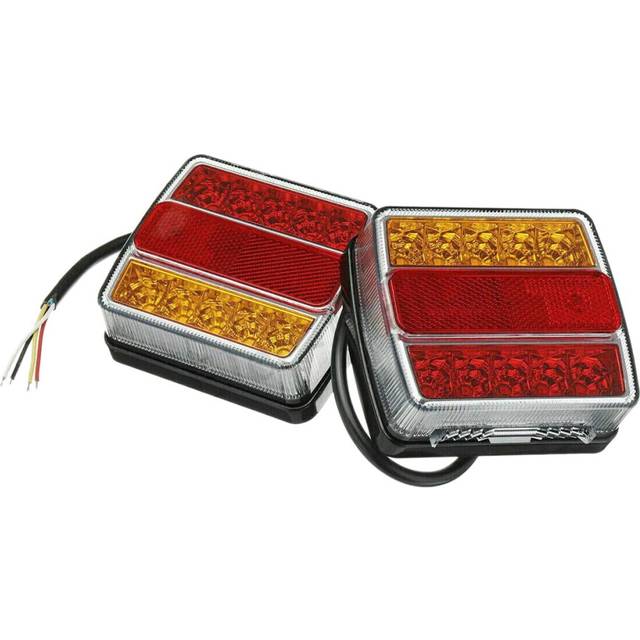 2Pcs 12V 16 LED Marine Trailer Truck Tail Light Waterproof LED Stop Brake Lights Turn Signal Light License Plate Light