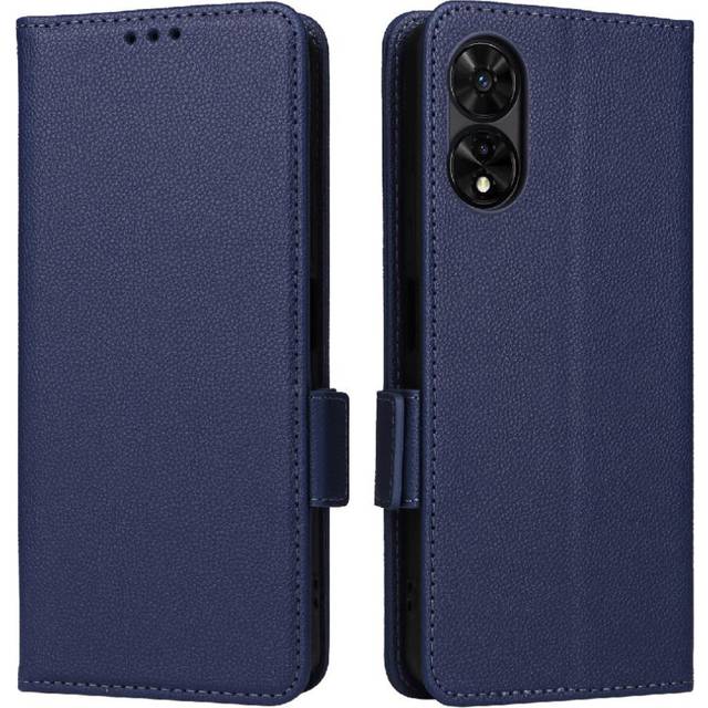 (Blue) Case for Tcl 505 Card Slots Holder Magnetic Pu Leather Side Buckle Wallet