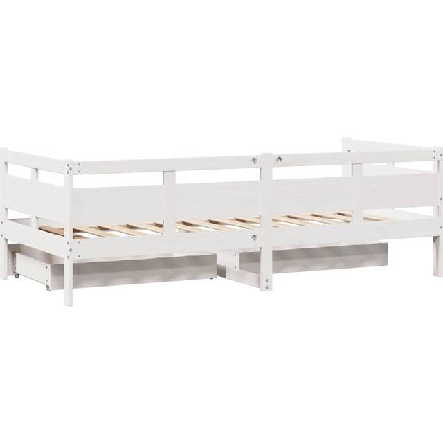 vidaXL Daybed with Drawers without Mattress White 80x200 cm Solid Wood