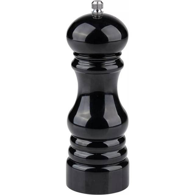 (Black) Salt Pepper Mill Grinder Manual Spice Herb Refillable Coarse Adjustable Plastic