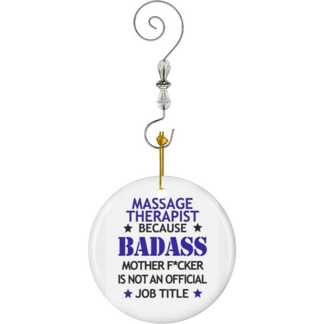 (Massage Therapist Badass Funny Birthday Christmas Gift-9784) Christmas Ornaments Ceramic Charm with Hook Crystal Handmade Xmas Tree Decorations Keeps