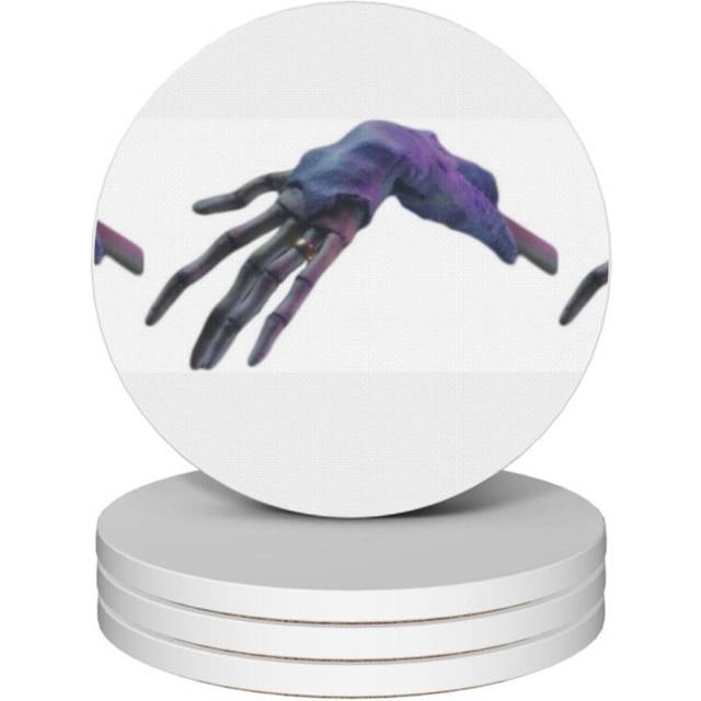 (Emily's Hand Corpse Bride=2833) Ceramic Coasters Set of 4 Xmas for Drink Wine Beer Bar with Cork Base Housewarming Birthday Christmas Gift