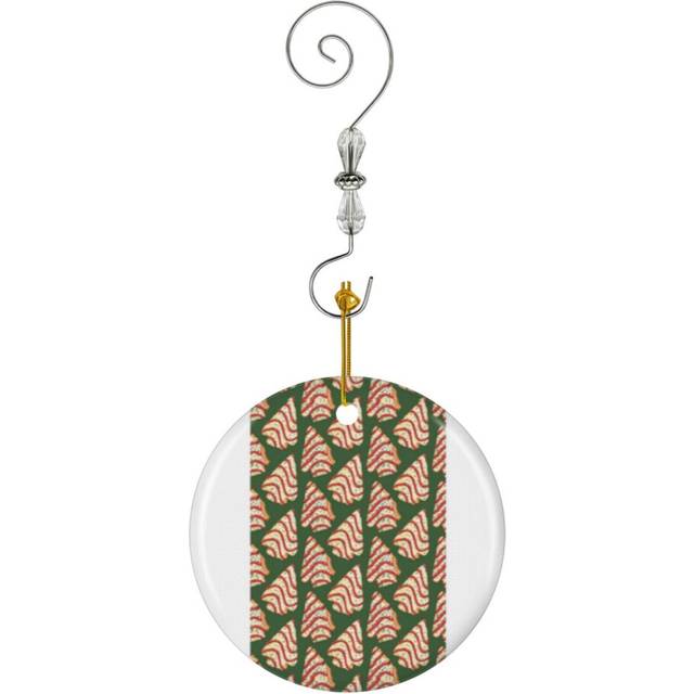 (Christmas Tree Cakes Pattern - Green-8035) Christmas Ornaments Ceramic Charm with Hook Crystal Handmade Xmas Tree Decorations KeepsakeÂStocking Stuf
