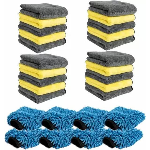 (28-Piece) Pro-Kleen Microfibre Cloth & Mitt Set