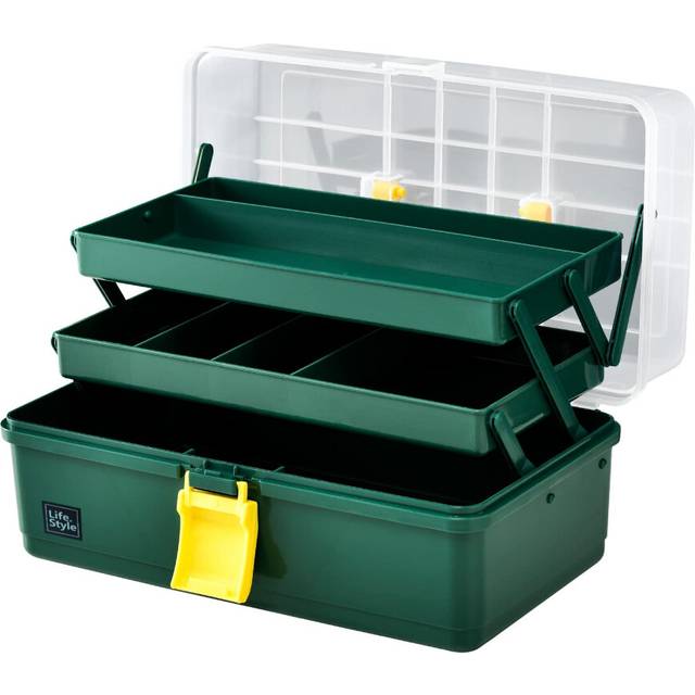 Lidded Storage Bins, 3 Layer Multifunctional Plastic Organizing Storage Boxes with Lids and Handle, Fits for Medicine, Art Supply, Makeup, Nail,