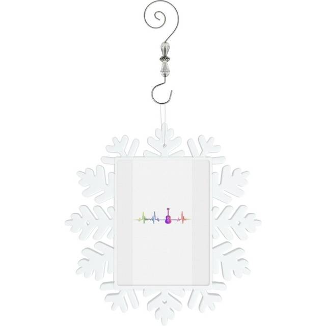 (Guitar Heartbeat Watercolor=3972) Christmas Ornament Snowflake Tree Decoration Car Hanging Charm Gift with Hook Keepsake for Friends Family