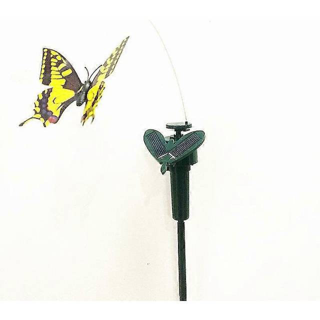 (As show, One size) 3x fluttering butterfly stakes solar power dancing garden stake outdoor decor