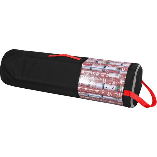PVC Clear Gift Wrapping Paper Storage Bag Christmas Gift Wrap Organizer-Black