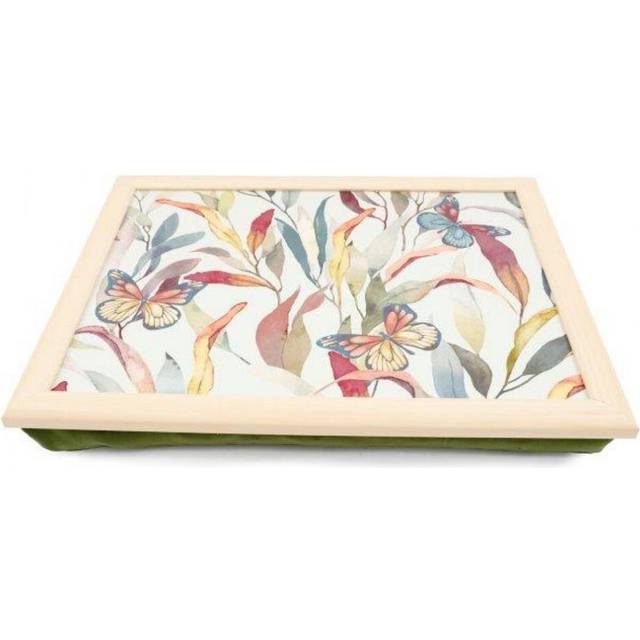 Butterfly lap tray 30cm mango wood enamel coated for meals and activities
