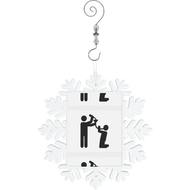 (Beer Bong=2646) Christmas Ornament Snowflake Tree Decoration Car Hanging Charm Gift with Hook Keepsake for Friends Family