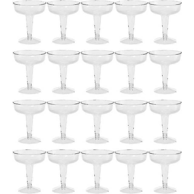 (As show, One size) New Plastic Champagne Flutes Disposable - 20pcs Clear Plastic Champagne Glasses For Parties Clear P