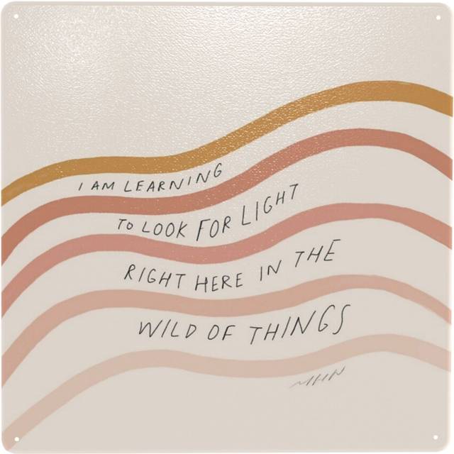 "(Look For Light In The Wild Of Things - Blushk And Orange Stripes And Inspirational Quote=3690) Metal Tin Sign 12x12"" Wall DÃ©cor Cafe Bar Beer Pub Si"