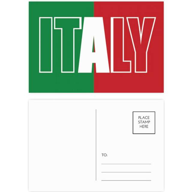 Italy Country Flag Name Postcard Set Birthday Mailing Thanks Greeting Card