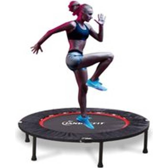 Jandecfit Mini Trampoline Foldable 40" Fitness Gym Rebounder (Black Red), Red