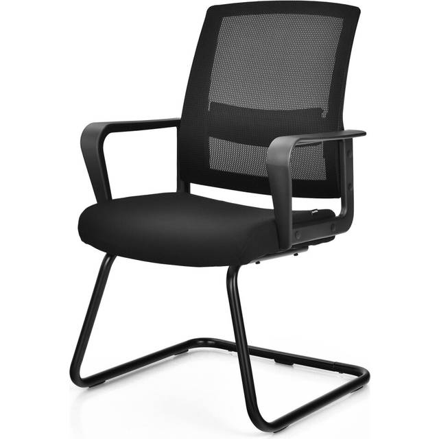 Meeting Office Chairs Mid-Back Mesh Reception Chair w/Adjustable Lumbar Support