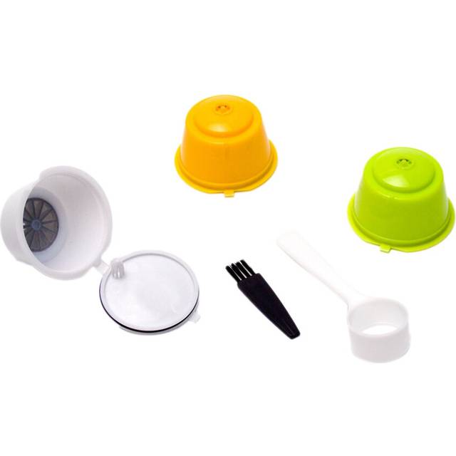 3 Pcs Coffee Capsules Refillable Pods Reusable Universal Filter with Spoon Brush for A
