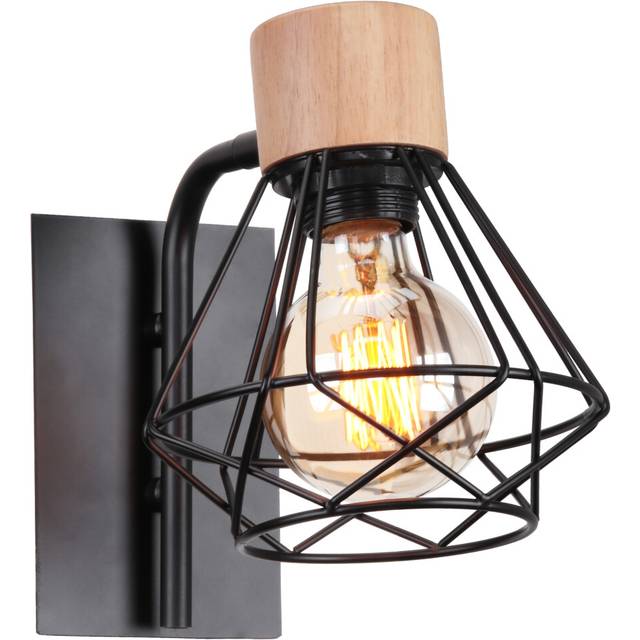Indoor Retro Wall Lights Metal Cage Wall Sconce Modern Retro Wall Light Black For Bedroom Kitchen Living Room
