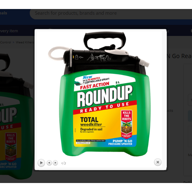 Roundup Fast Action Weedkiller Pump 'N Go Ready To Use Spray, 5 Litre