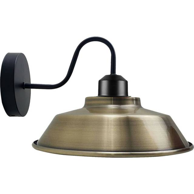 Retro Industrial Wall Lights Fittings E27 Indoor Sconce Metal Bowl Shape Shade For Basement, Bedroom, Home Office