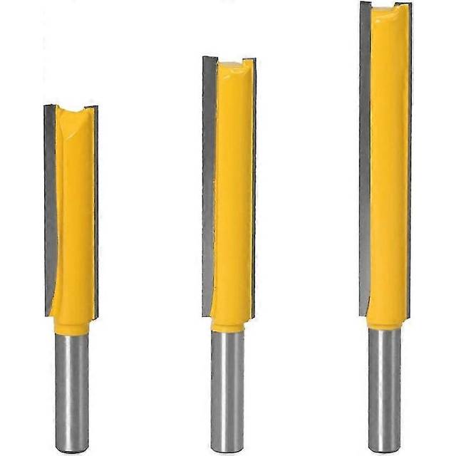 (As show, One size) 3pcs 8mm Flush Trim Router Bits Extra Long Carbide Router Bits Woodworking Milling Cutter Woodworking Tool Cutter Blade 50mm 63mm