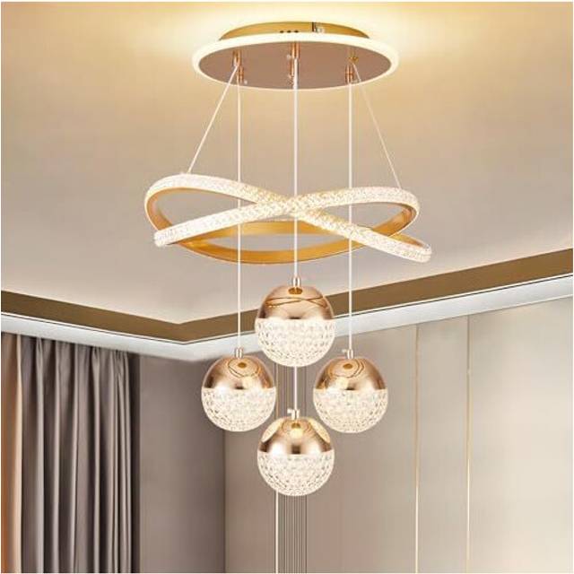 ( clover four-ball model gold 135W) Hall Chandelier Modern Simple Starry Sky Nordic Bar Lamps