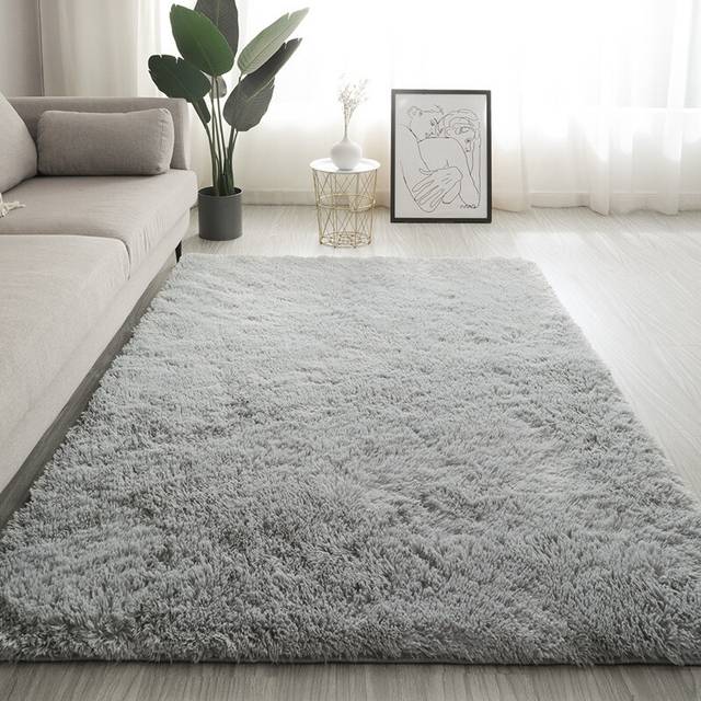 (Silver Gray, Width 60ÃLength 160CM) Carpet bedroom full Nordic ins living room coffee table bedside