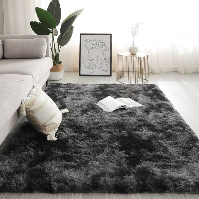 (Dark grey, Width 100 Ã Length 160CM) Carpet bedroom full Nordic ins living room coffee table bedside