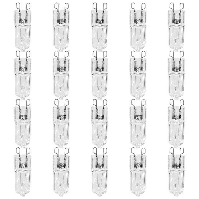 20Pcs G9 Halogen Light Bulbs,25W Clear Halogen Lamps Dimmable,2800K
