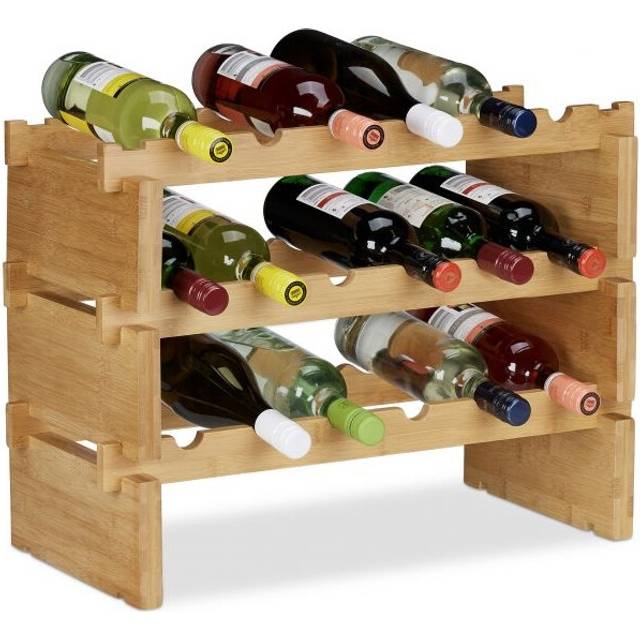 Stackable bamboo wine rack