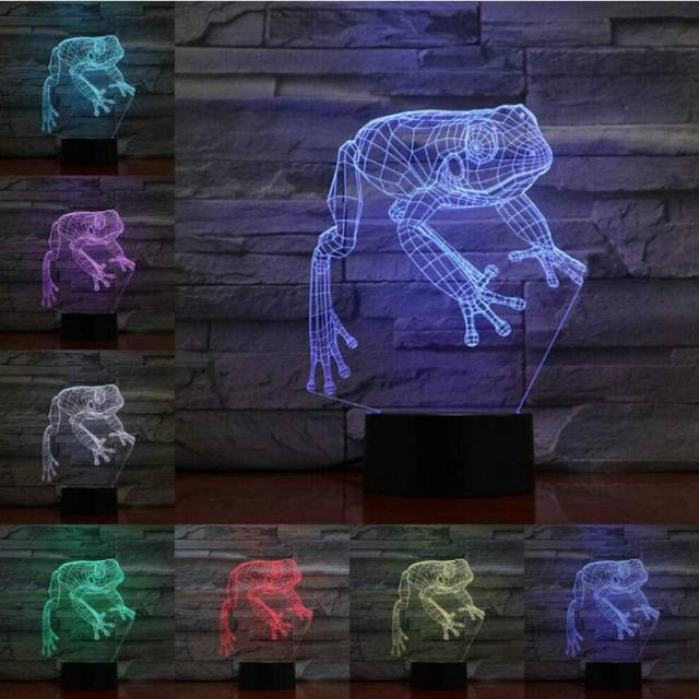 3D Night Light for Kids Frog Illusion Lamp 7 Colors Change Bedroom Decor Lamp with Remote Control for Kids Birthday Gifts for Boys Girls
