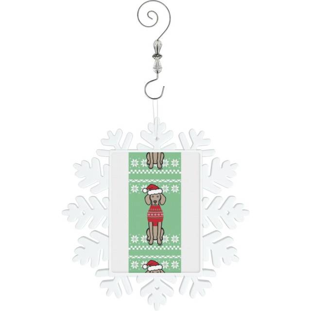 (Weimaraner Christmas Santa And Nordic Sweater=9720) Christmas Ornament Snowflake Tree Decoration Car Hanging Charm Gift with Hook Keepsake for Friend