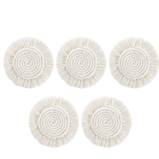 Coasters for Drinks Absorbent, Macrame Handmade Cotton